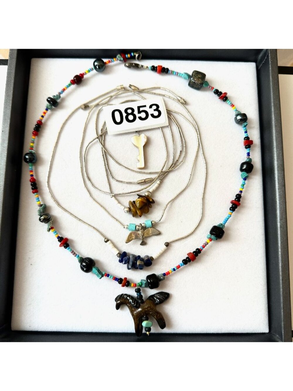 Lot Vintage South Western Tourist Souvenir Heishi Gemstone Necklaces Untested